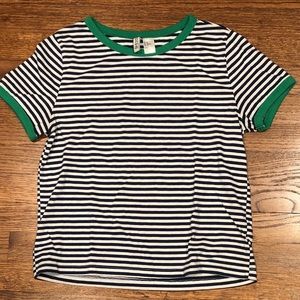 Striped Shirt with Green Collar